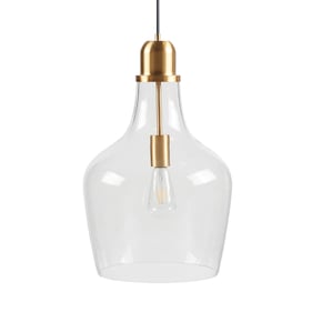 Olliix Hampton Hill Auburn Gold Clear Bell Shaped Glass Pendant