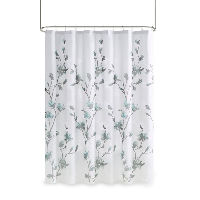 Olliix Madison Park Magnolia Aqua Shower Curtain OLIX-MP70-6421