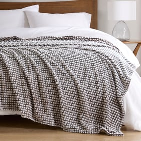 Olliix Madison Park Carved Plush Brown King Blanket