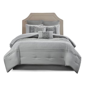 Olliix 510 Design Ramsey Grey King Embroidered 8pc Comforter Set