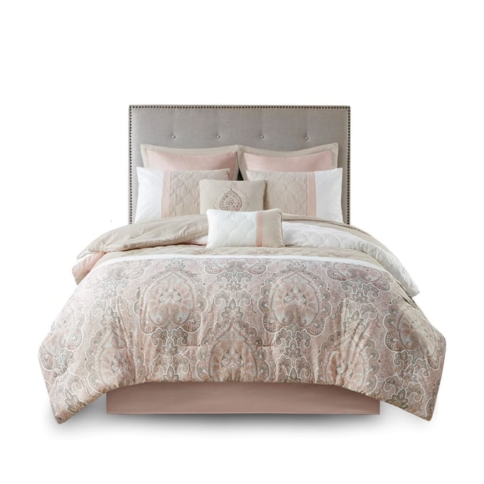 Olliix 510 Design Shawnee Blush King 8pc Comforter Set OLIX-5DS10-0223