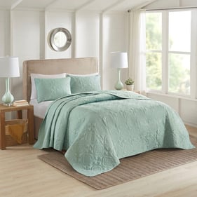 Olliix 510 Design Oakley Seafoam King Cal King 3pc Reversible Bedspread Set