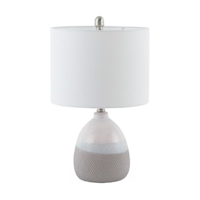 Olliix 510 Design Driggs Ivory Grey Ceramic Textured Table Lamp