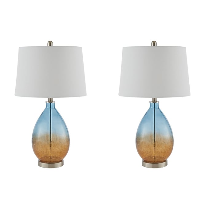 2 Olliix 510 Design Cortina Blue Ombre Glass Table Lamps OLIX-5DS153-0031