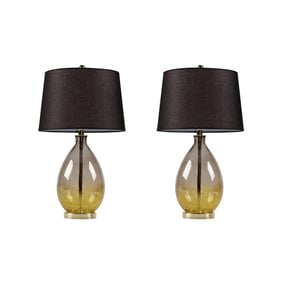 2 Olliix 510 Design Cortina Gold Ombre Glass Table Lamps