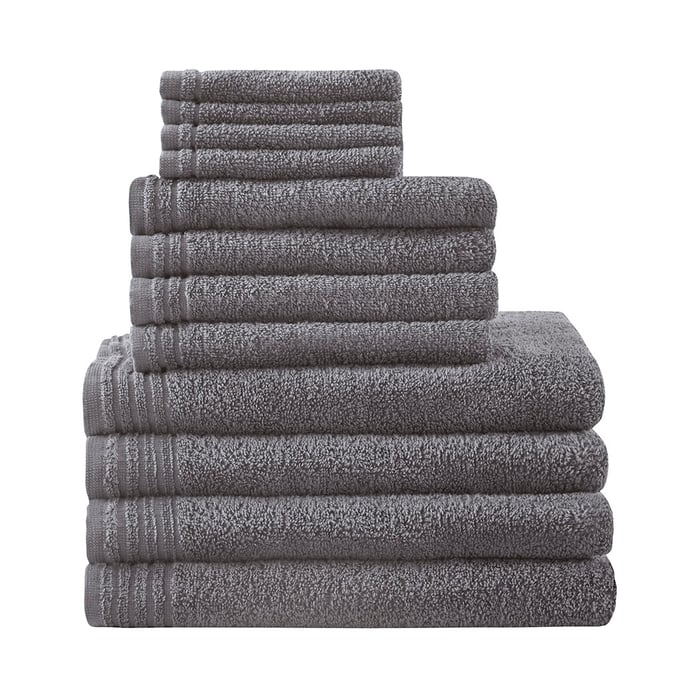 Madison Park Essentials Silver Adrien Super Soft 6 Piece Cotton Towel Set