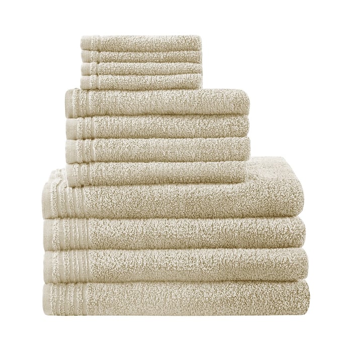 510 Design - Big Bundle 100% Cotton Quick Dry 12 Piece Bath Towel Set - Silver