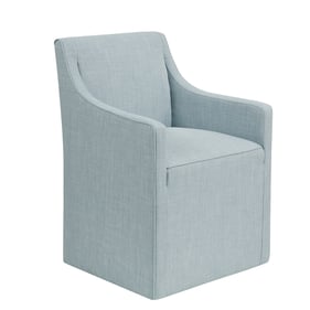 Olliix Madison Park Charlotte Blue Skirted Dining Arm Chair with Casters