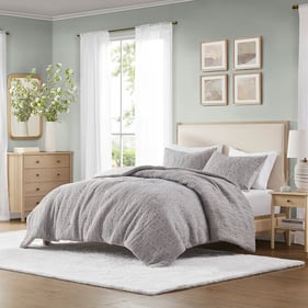 Olliix Chapel Hill Arlo Charcoal Full Queen Oversized Comforter Set