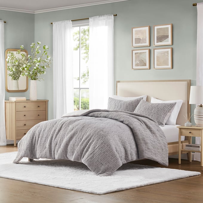 Olliix Chapel Hill Arlo Charcoal Full Queen Oversized Comforter Set OLIX-CH10-011