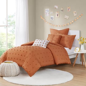 Olliix Urban Habitat Brooklyn Rust Twin Twin XL Comforter Set with Euro Sha...