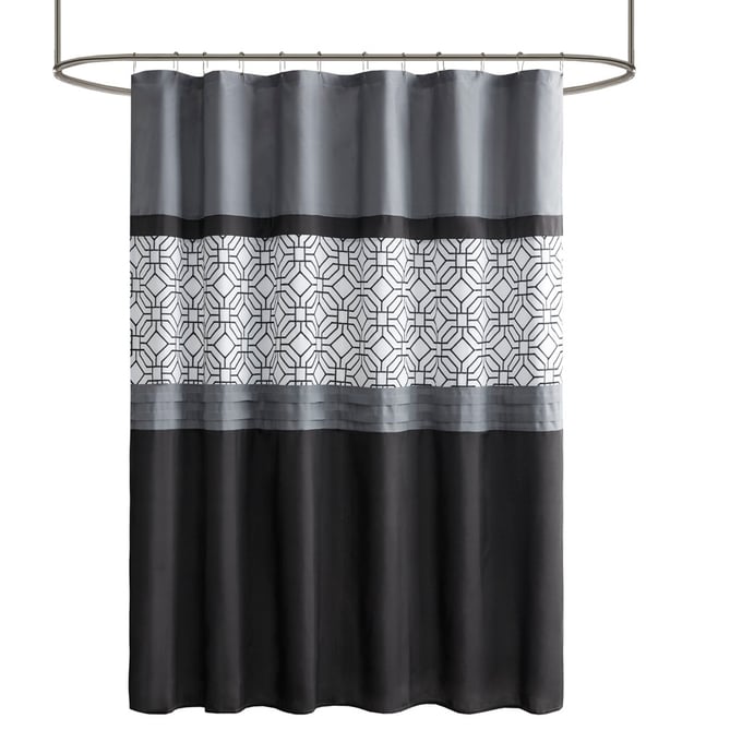 Olliix 510 Design Donnell Black Grey Shower Curtain OLIX-5DS70-0231