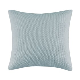 Olliix INK IVY Bree Knit Light Blue Euro Pillow Cover