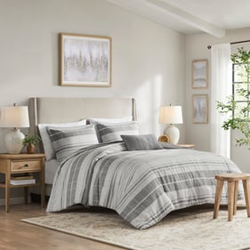 Olliix Madison Park Rhodes Grey King Cal King 4pc Comforter Set