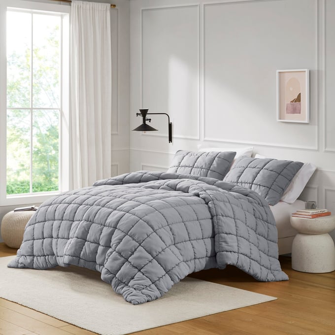 Olliix Intelligent Design Dream Puff Grey Twin Comforter Set OLIX-ID10-2313