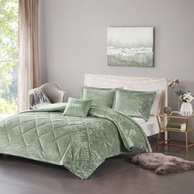 Olliix Intelligent Design Felicia Green King Cal King Duvet Cover Set with ...