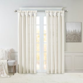 Olliix Madison Park Emilia White Window Curtain Panel - 84 x 50