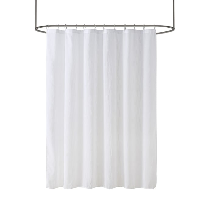 Olliix Madison Park Anna White Sheer Shower Curtain OLIX-MP70-5783