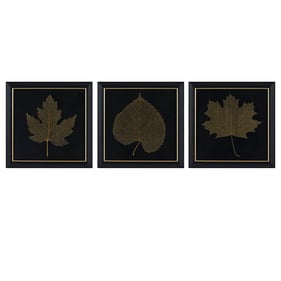 Olliix Martha Stewart Gilded Trio Black Gold 3pc Wall Decor Set