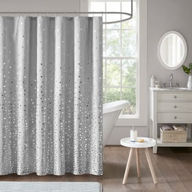 Olliix Intelligent Design Zoey Grey Silver Shower Curtain