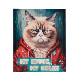 Olliix Madison Park Grumpy Cats Modern Canvas Wall Art