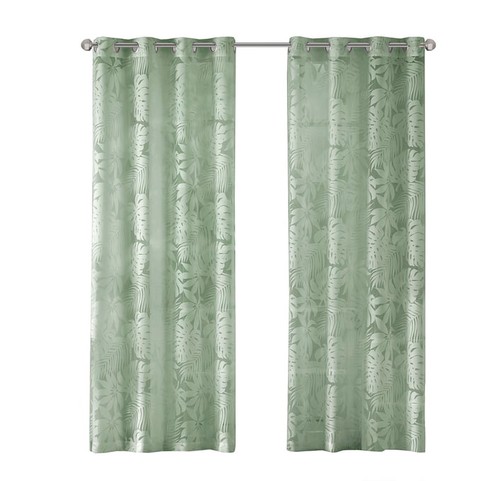 Olliix Madison Park Leilani Sage Green Window Sheer - 95 x 50 OLIX-MP40-8219