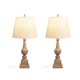 2 Olliix Martha Stewart Provencal Reclaimed Grey Table Lamps