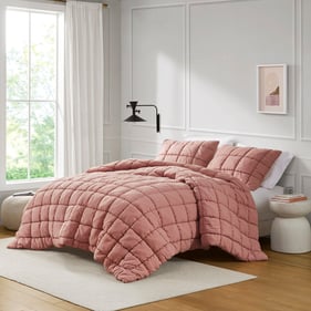 Olliix Intelligent Design Dream Puff Rose Twin Comforter Set