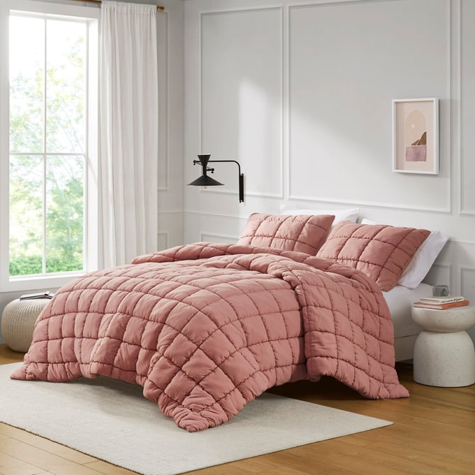 Olliix Intelligent Design Dream Puff Rose Twin Comforter Set OLIX-ID10-2307