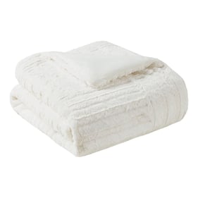 Olliix Madison Park Arctic Ivory Ultra Plush Down Alternative Throw