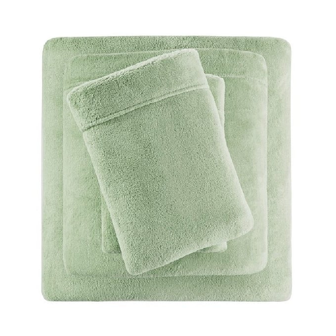 Olliix Soloft Plush Green Twin 3pc Sheet Set OLIX-BL20-0457