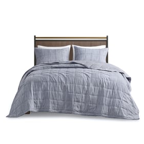 Olliix Beautyrest Guthrie Blue Full Queen 3pc Quilt Set