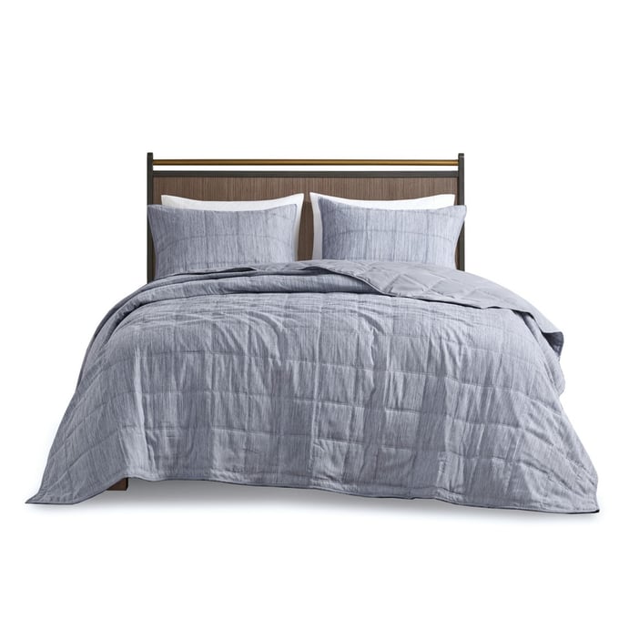 Olliix Beautyrest Guthrie Blue Full Queen 3pc Quilt Set OLIX-BR13-3872