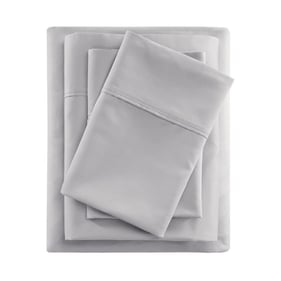 Olliix Beautyrest 600 Thread Count Grey Cotton Queen 4pc Sheet Set