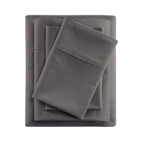 Olliix Beautyrest 600 Thread Count Charcoal Cotton King 4pc Sheet Set