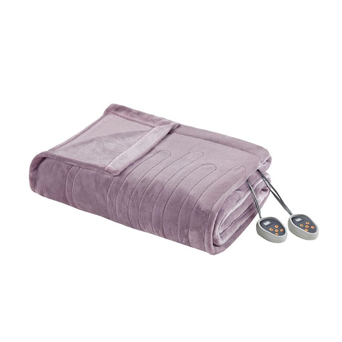 Olliix Beautyrest Heated Plush Lavender Twin Blanket OLIX-BR54-0654