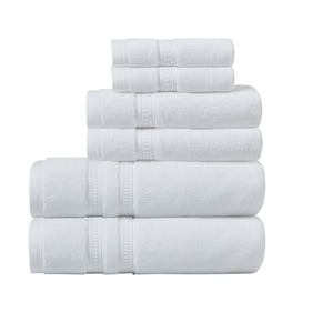 Olliix Beautyrest Plume White Cotton Feather Touch Antimicrobial Towel 6pc ...