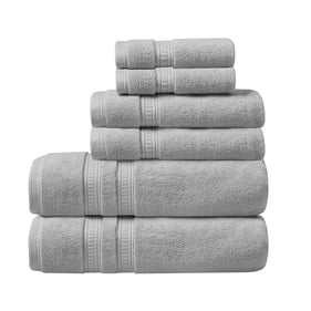 Olliix Beautyrest Plume Grey Cotton Feather Touch Antimicrobial Towel 6pc S...