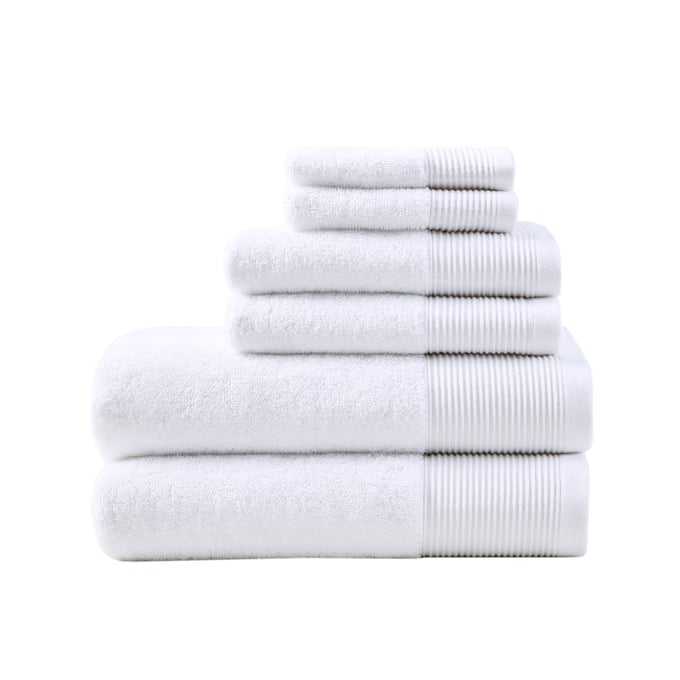 Cotton Tencel Blend Antimicrobial 6 Piece Towel Set Grey