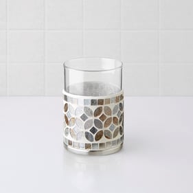 Olliix Croscill Seville Silver Mosaic Glass Tumbler