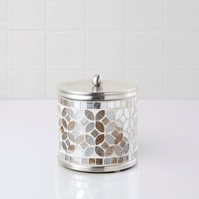 Olliix Croscill Seville Silver Mosaic Glass Jar