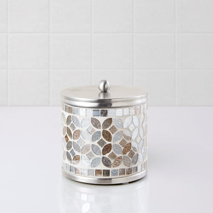 Olliix Croscill Seville Silver Mosaic Glass Jar OLIX-CC71-0036