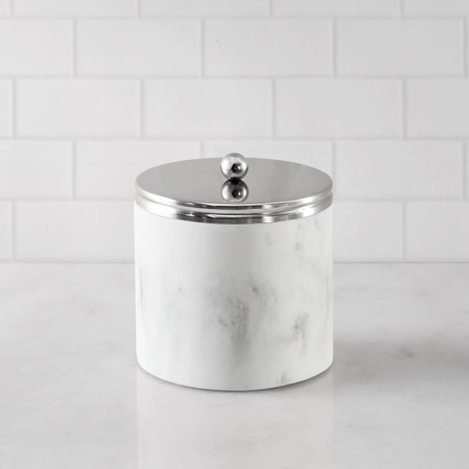 Olliix Croscill Corsica Silver Marbled Resin Jar OLIX-CC71-0042