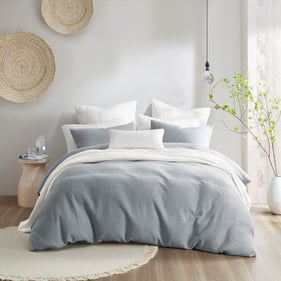 Olliix Croscill Casual Ellis Heathered Gray Full Queen 3pc Duvet Set