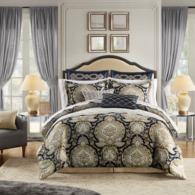 Olliix Croscill Classics Valentina Navy Queen 4pc Comforter Set