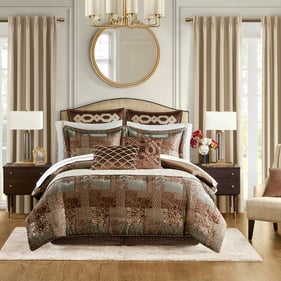 Olliix Croscill Classics Galleria Brown Queen 4pc Comforter Set