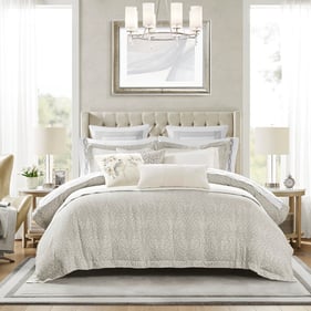 Olliix Croscill Home Bernini Gray Full Queen 3pc Duvet Set