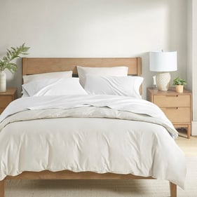 Olliix Clean Spaces 300TC BCI Cotton White Full Sheet Set