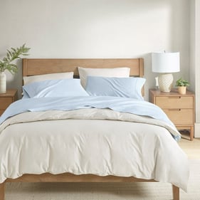 Olliix Clean Spaces 300TC BCI Cotton Blue Full Sheet Set