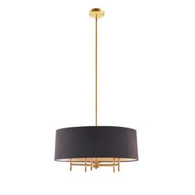 Olliix Hampton Hill Presidio Gold 5 Light Black Drum Shade Chandelier